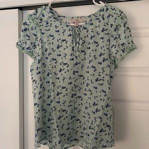 Mint Green Flowery Blouse